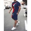Men's Flower 3D Print Crew Neck Short Sleeve T-Shirt & Shorts Set Round Neck Gradient
