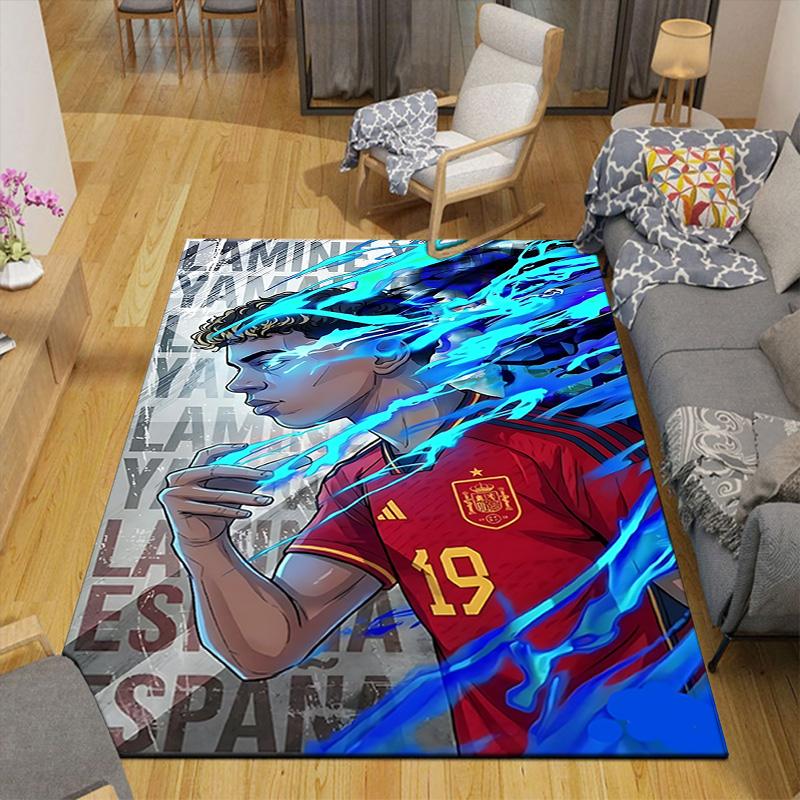 1ks Španělský Fotbalista Energetický Koberec pro Ložnici Obývací Pokoj Dekorace Pohovka Domácí Herní Plocha Koberec Protiskluzová Podložka. DT71601164
