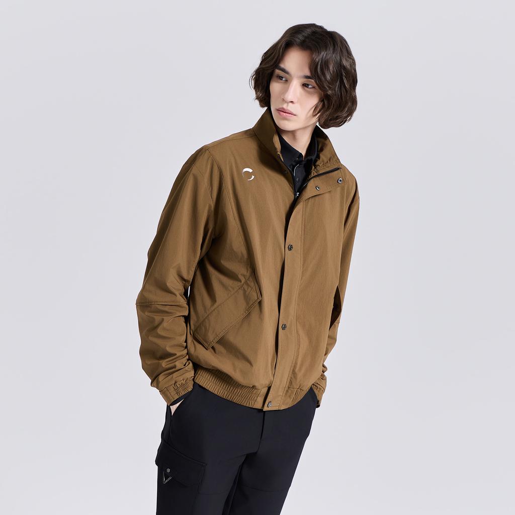 Challenger Men'S Architecture High-Neck Blouson Jacket Camel
