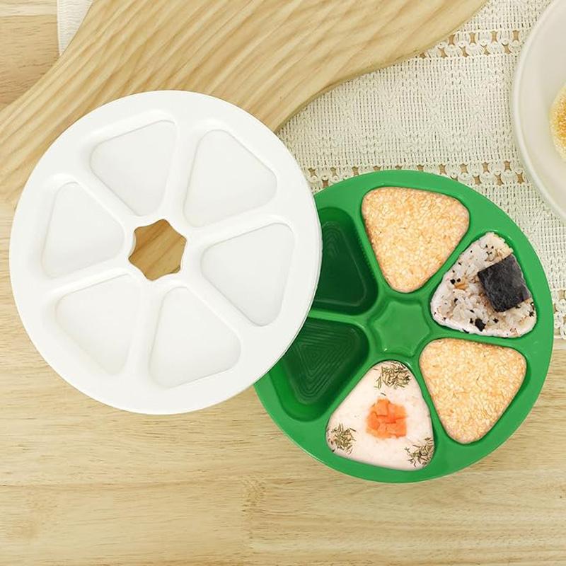6 In 1 Sushi Maker Box Onigiri Mold Triangle Sushi Mold Rice Ball Mold Press Making Storing Sushi Lunch Bento