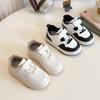 2025 spring new children's low-top little white shoes boys and girls breathable casual Velcro non-slip and wear-resistant students