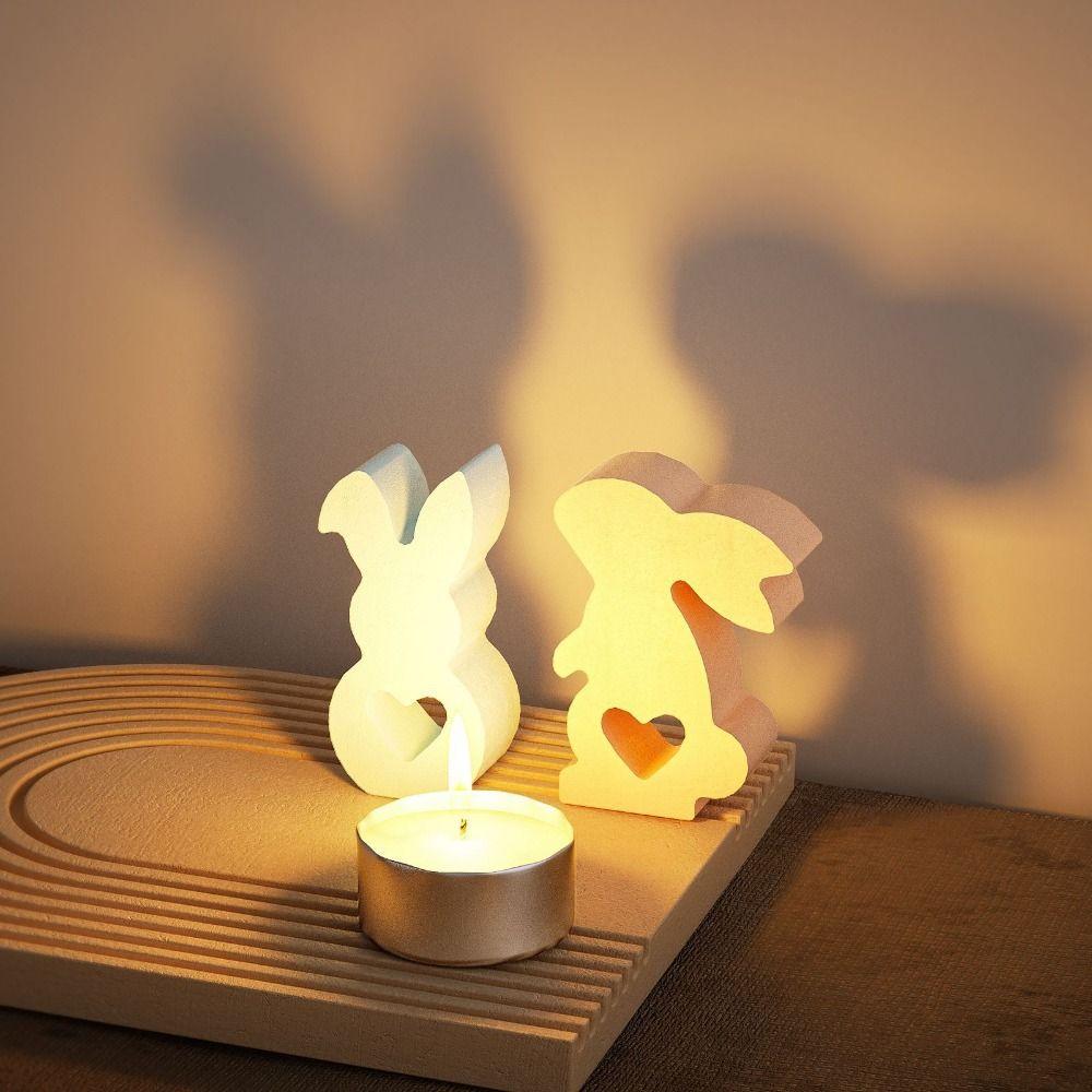 Cute Bunny Shape Easter Bunny Silicone Molds Easter Bunny Candle Ornament  Desktop Decoration