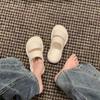 Muffin Platform Sandals Summer Wear New One-word with Open-toed Roman Shoes Beach Shoes