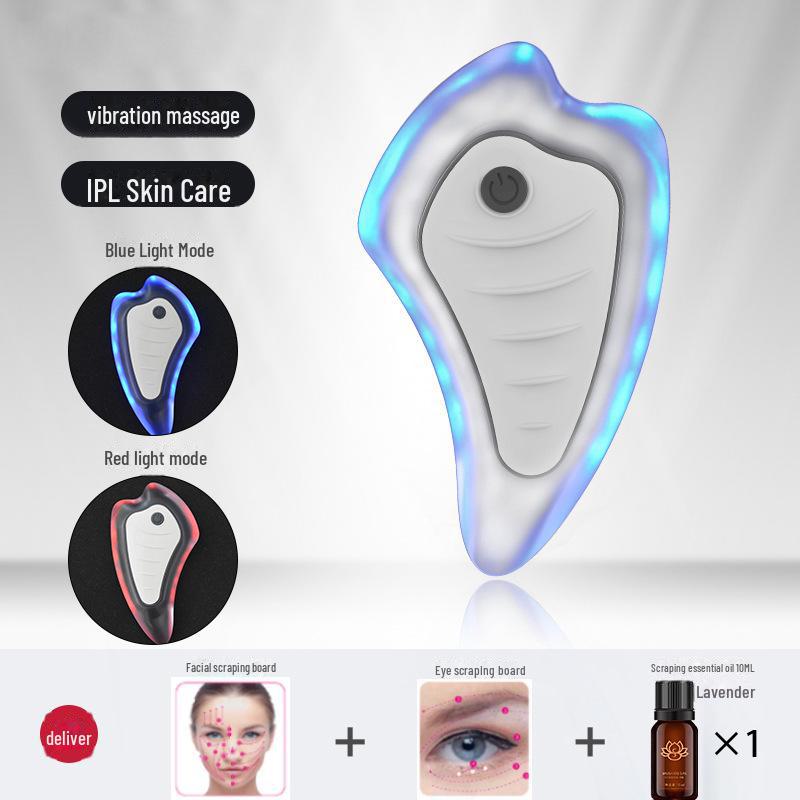 Electric Facial Massager: Light Therapy Skin Care Tool with Vibration and Gua Sha Function for Home Use