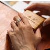 Simple And Romantic Two-handed Hug Ring Female Opening Fashion Creative Glossy Golden Couple Ring Valentine's Day Gift