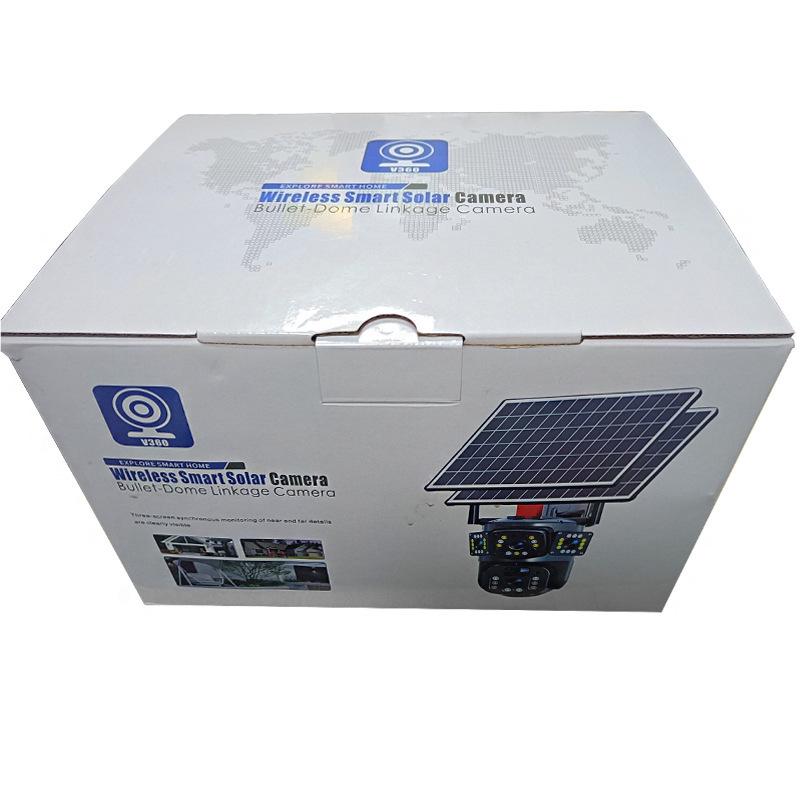 Solar-Powered Outdoor Surveillance Camera with Three-Screen HD Monitoring for Ponds and Orchards