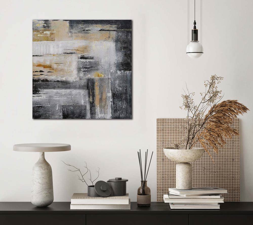 BWA Interior Burnished Wall 50cm x Art Art Nordic Large Oil Painting Painting, Decor, Art, 50cm, Panel, Board, Abstract, Style, (black)
