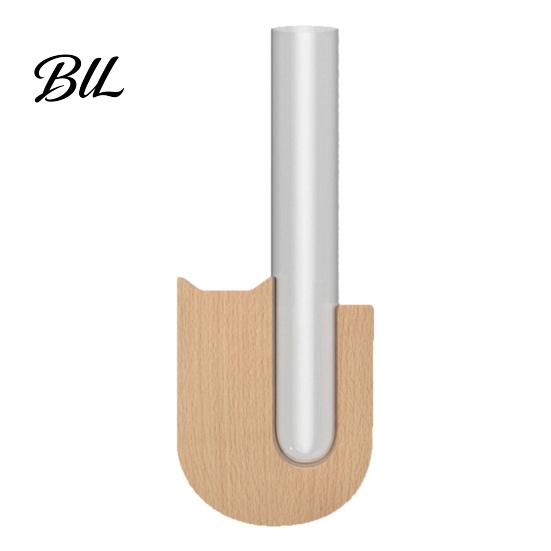 Glass Test Tube Planter Fridge Magnet Vase Clear with Wooden Base Non-drill Magnetic Mini for Flowers Herbs Refrigerator Kitchen Decor Decoration