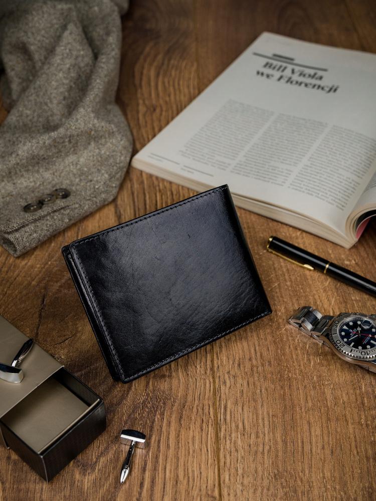 Men's leather wallet with RFID system - Rovicky