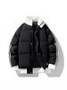 Men's Winter Color Block Stand Collar Jacket: Thick, Warm, Trendy, Versatile, and Casual Striped Outerwear for Couples