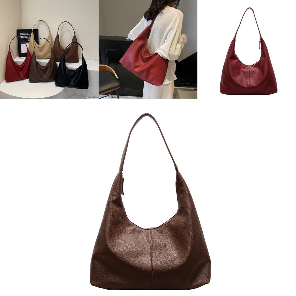 Urban Solid Color Pu Tote Bag With Large Capacity For Daily Use And Fashion Style