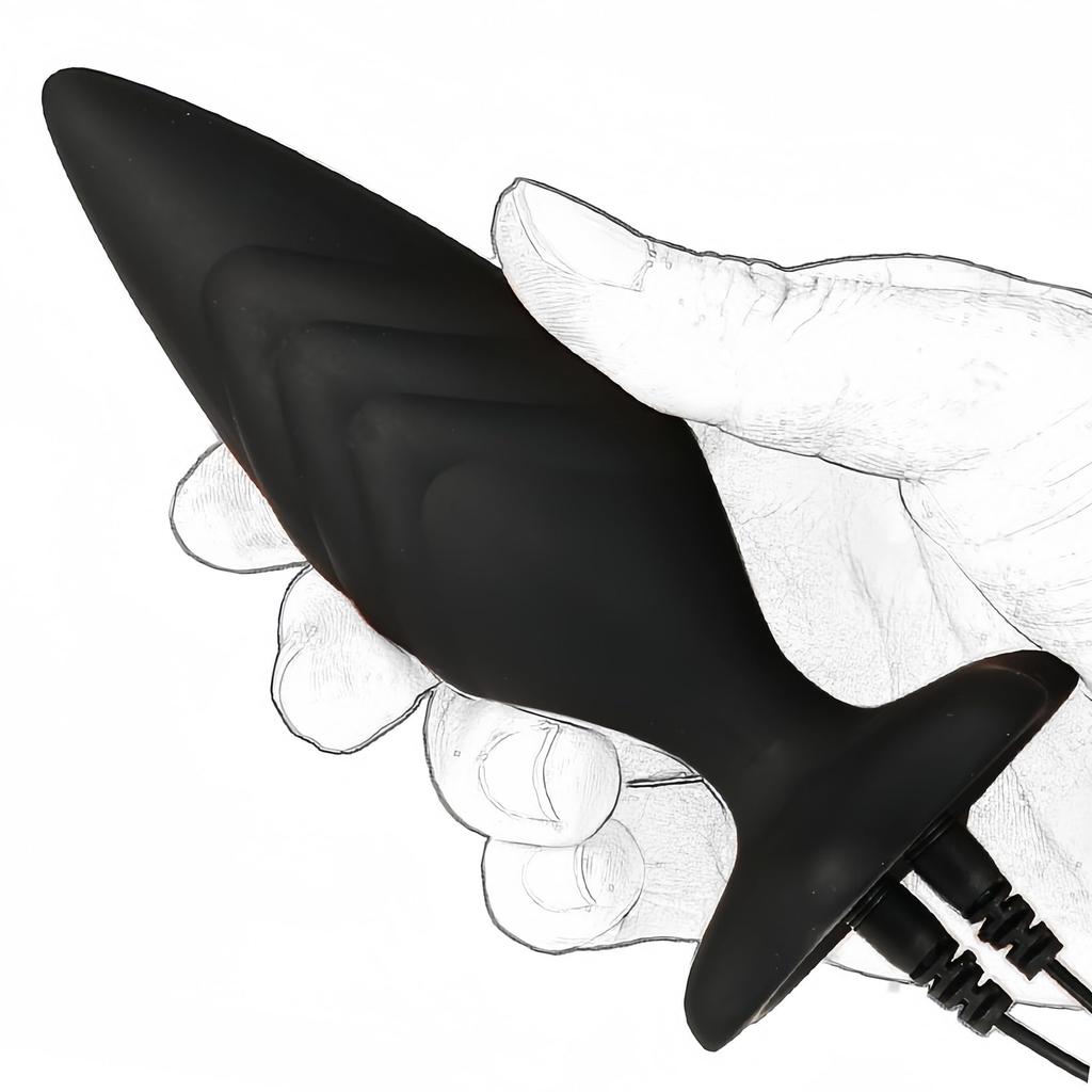 Orirya Anal Silicone Anal Electric Shock SM Adult Toy for Anal Anal Anal Anal Mild Electric Pulse Anal Anal Black Plug, Vibrator, Accessory, Toy, Men,