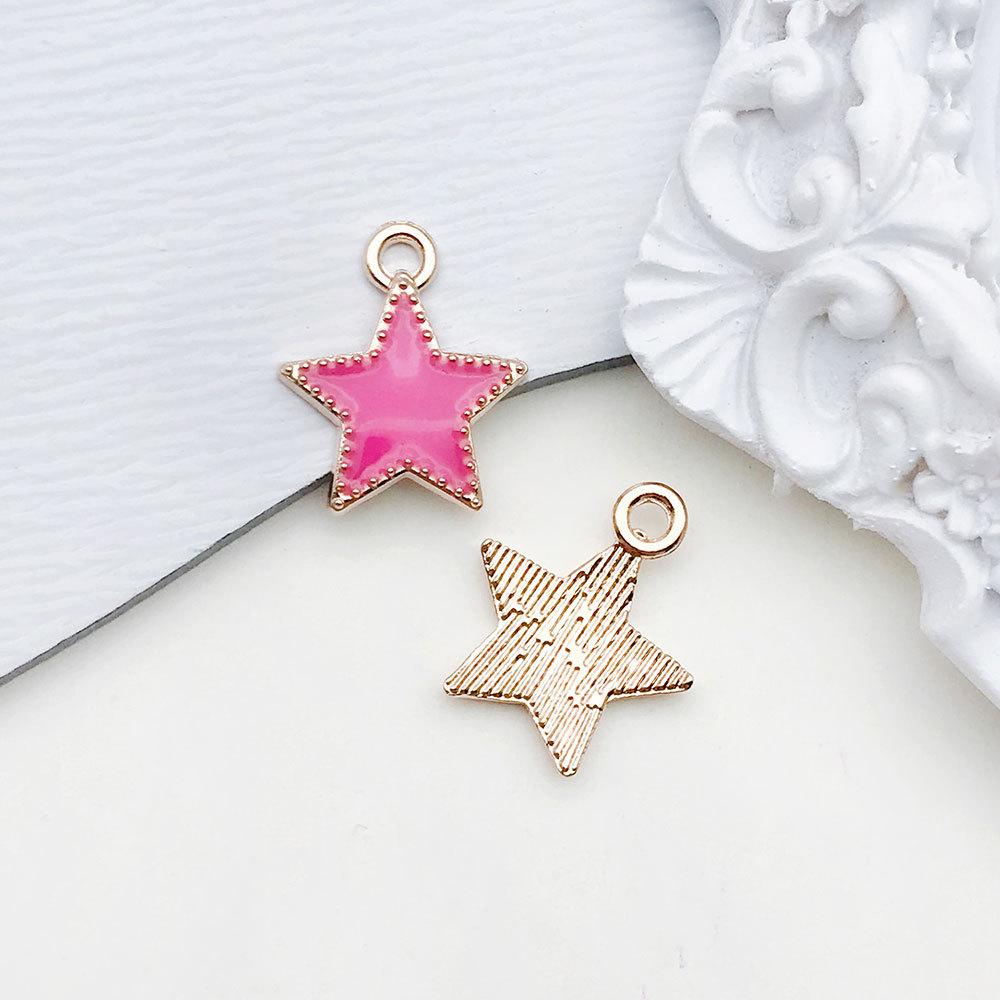 1pcs Rose Red Oil Drop Pendant Through The Alloy Earrings Diy Handmade Homemade Accessories Materials Multiple Styles
