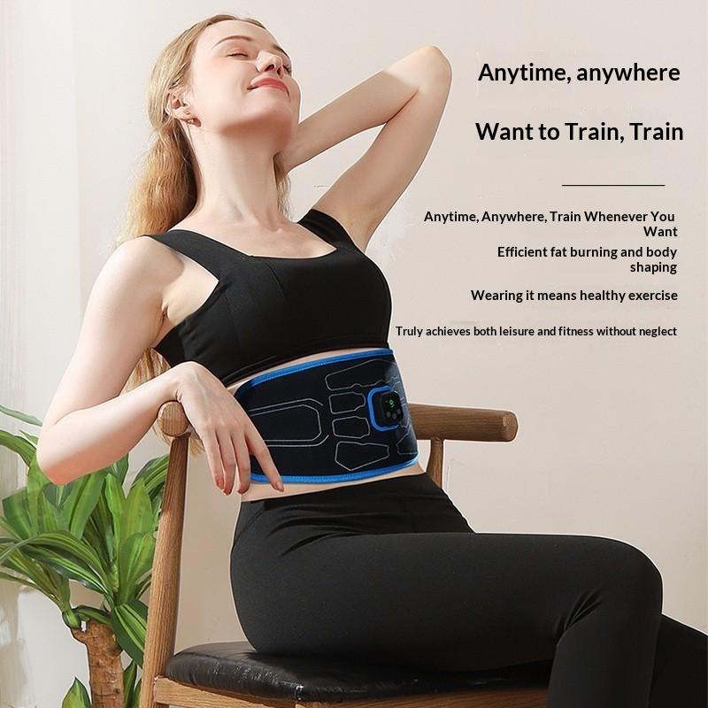 EMS Abdominal Muscle Toning Belt Electric Stimulator Rechargeable Portable Toner for Home Gym