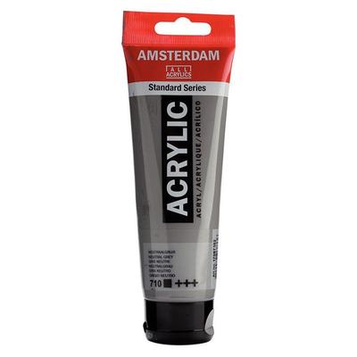 Acrylic Paint - Amsterdam - 120ml Tube - NEUTRAL GREY Color - Satin Finish - Lightfast