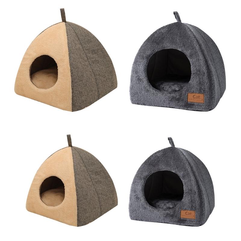 Cat Bed for Indoor Cat Small Dog Warm Bed House Washable Puppy Tent Bed Kitten Cave Removable Cushion