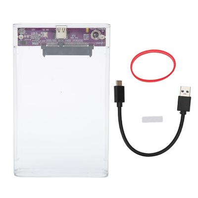 2.5 Inch External Hard Drive Enclosure Support Maximum 2TB 10Gbps Clear HDD Enclosure 2.5 Type C for 2.5inch SATA HDD