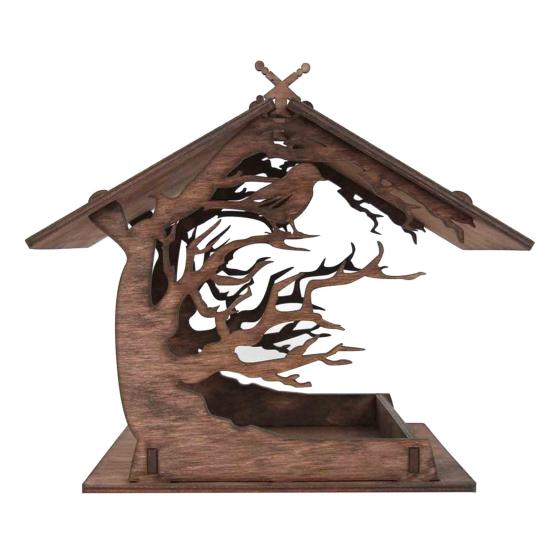 

Attractive Bird Feeder Exquisite Wood Hanging Easy Assemble Birdhouse Feeder for Home