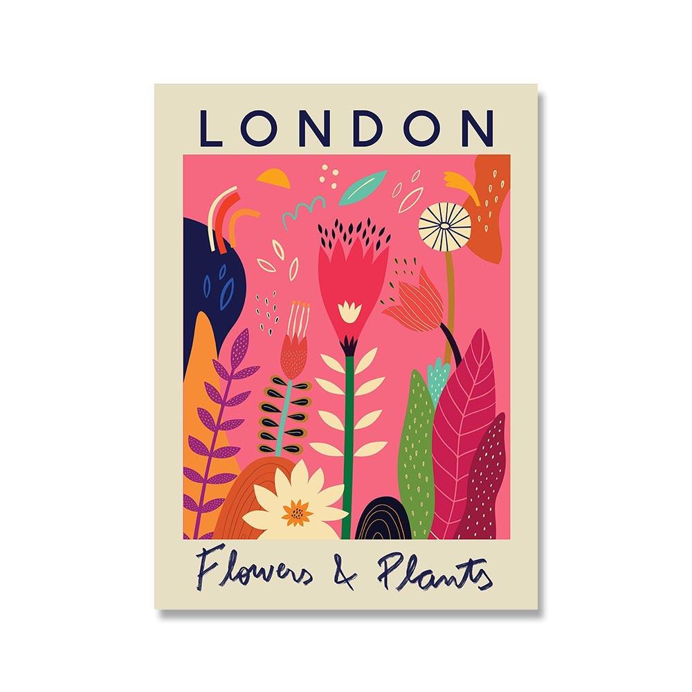 

Abstract Flower Market Minimalist Watercolor Wall Art Canvas Painting Nordic Poster And Print Wall Picture For Living Room Decor 21x30cm No Framed фиолетовый