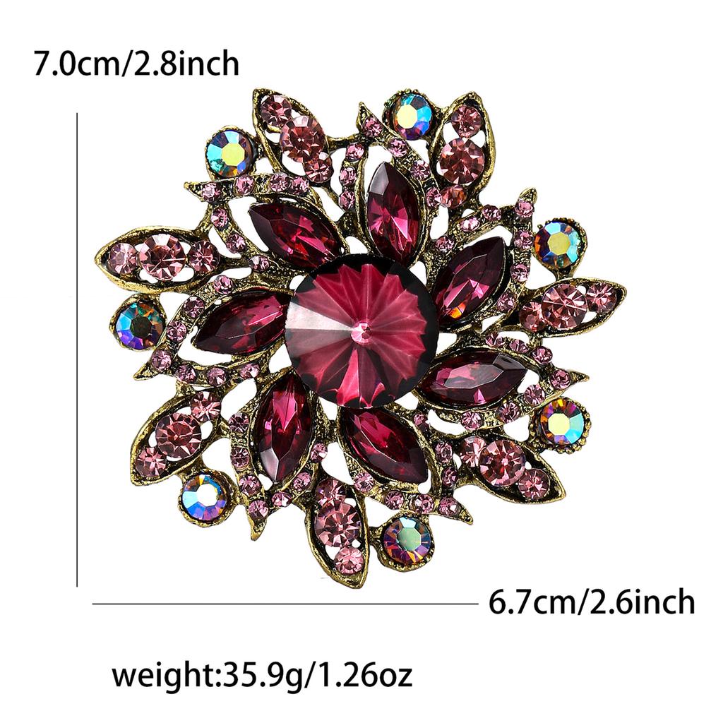 Popular Exquisite Alloy Rhinestone Glass Brooch High-End Temperament Women'S Suit Coat Corsage Jewelry Pin