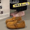 Cattle Velvet All-inclusive Inner Height Increase New Autumn Shoes Women's Soft Soles Are Not Tired, One Pedal Single Shoes