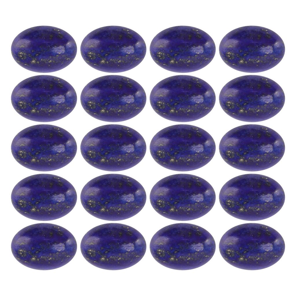 20pcs Oval Flatback Cabochon Lapis Lazuli Exquisite Ring Necklace DIY Stone Bead for Jewelry Making