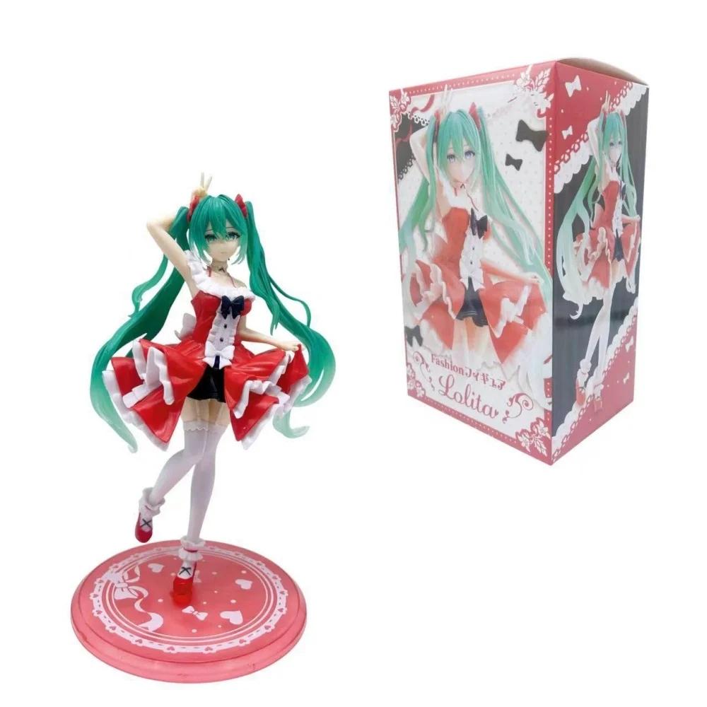 Figurka Anime Hatsune Miku 'Kot w Butach' Kraina Czarów Biurko Biurko Pluszowa Lalka Uroczy Model Dziewczyny Zabawka Prezent