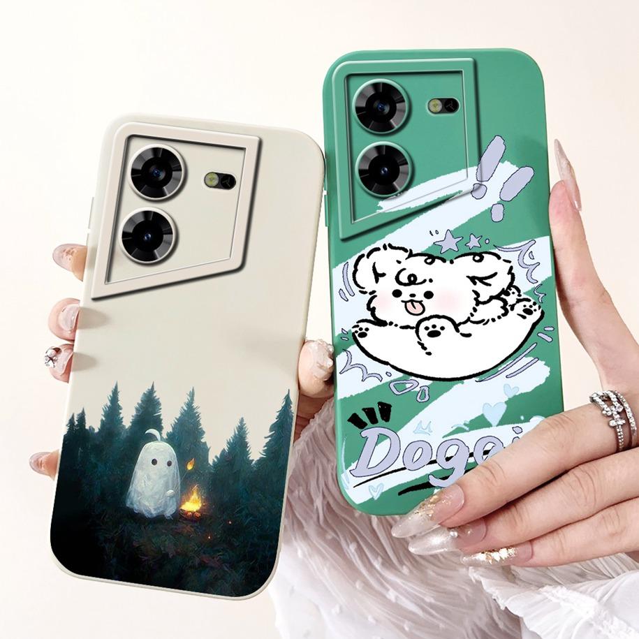 For Tecno Pova 5 Case Cute Cartoon Dinosaur Liquid Silicone Soft TPU Protective Back Cover For Tecno Pova 5 Pro Pova5 Case Funda