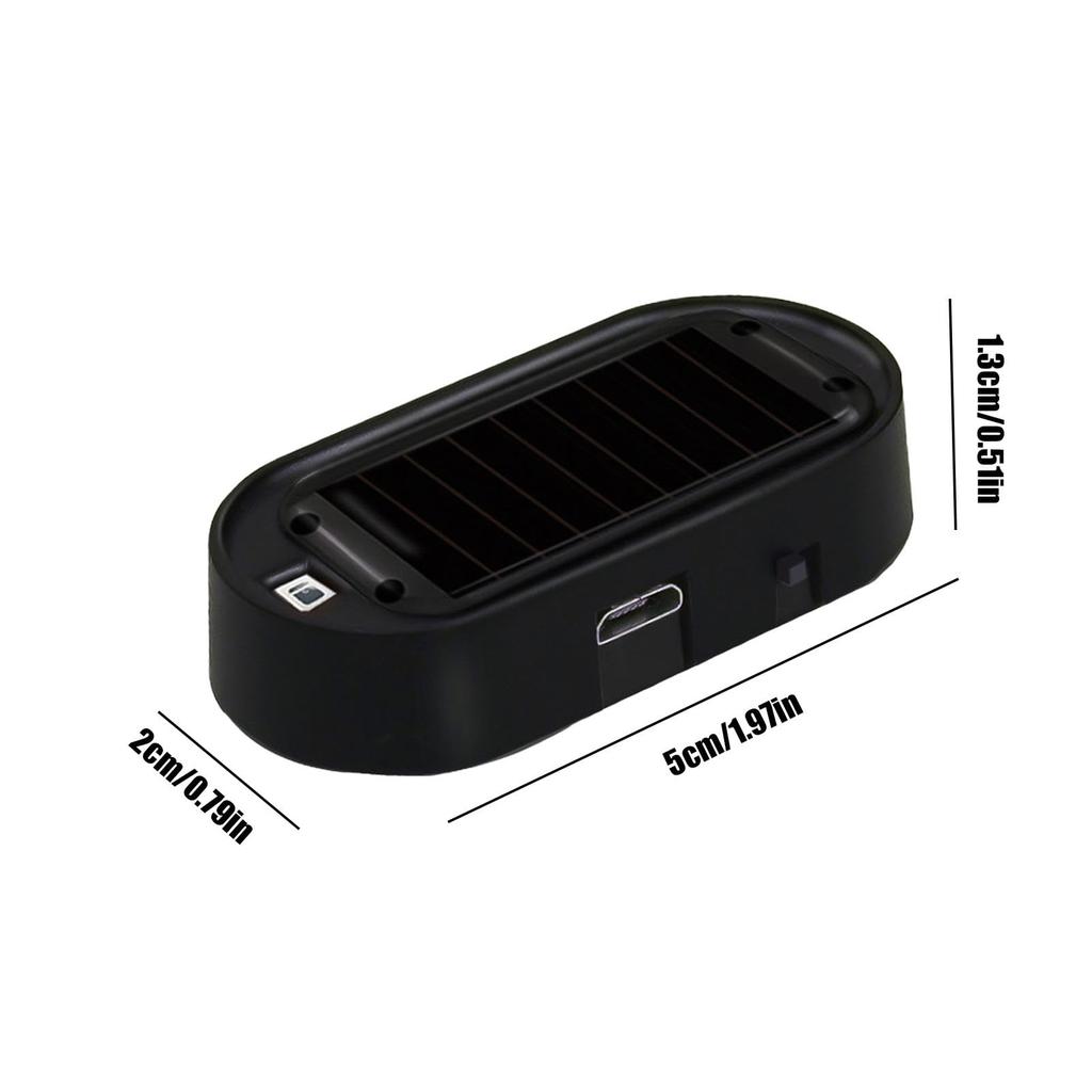 LED světlo na solární energii do auta, Solární nabíjení, Bezpečnostní světlo, Pro vozidla, Proti krádeži, Blikající, Maketa