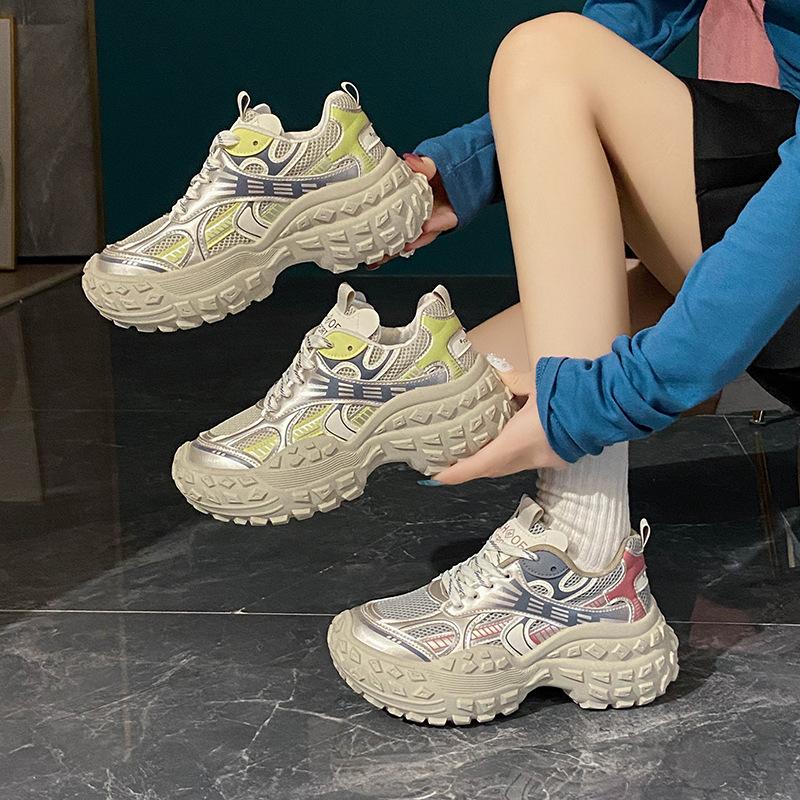 Korean version of the new dad shoes women's 2025 autumn student sports running shoes casual thick-soled heightening women's shoes BN8807