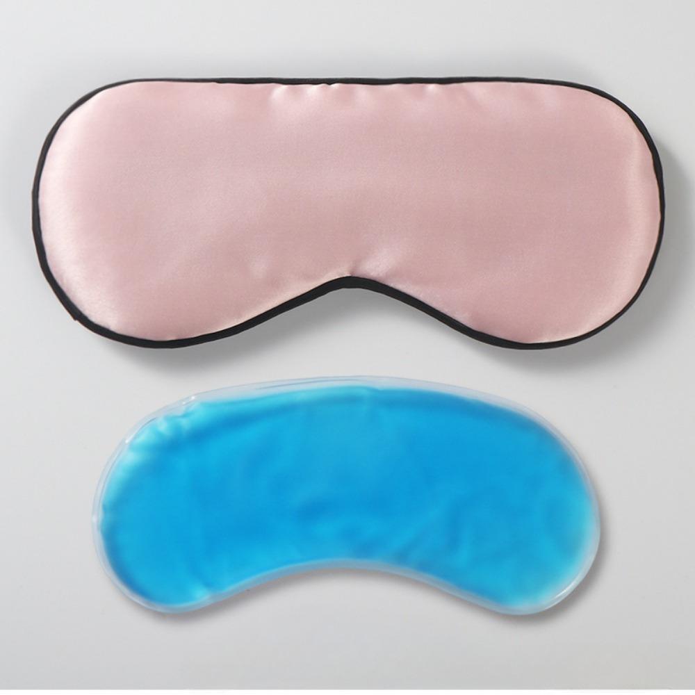 Breathable Blackout Eye Mask Double-sided Imitation Silk for Ice Hot Compress Sleep Travel Office Home