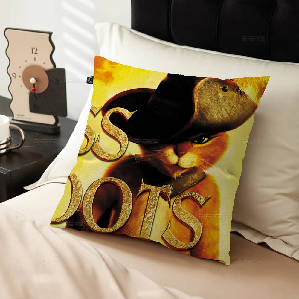 Federa per Cuscino Film Il Gatto con gli Stivali L'Ultimo Desiderio Regalo Cartone Animato Copricuscino Camera da Letto Casa Divano Sedia Seduta Decorazione Federa