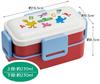 Skater Antibacterial Bento Sesame Street Made In Soft-Serving Dome-Shaped Lid, 2-Tier Box, 600ml, Design, Japan, PFLW4AG-A