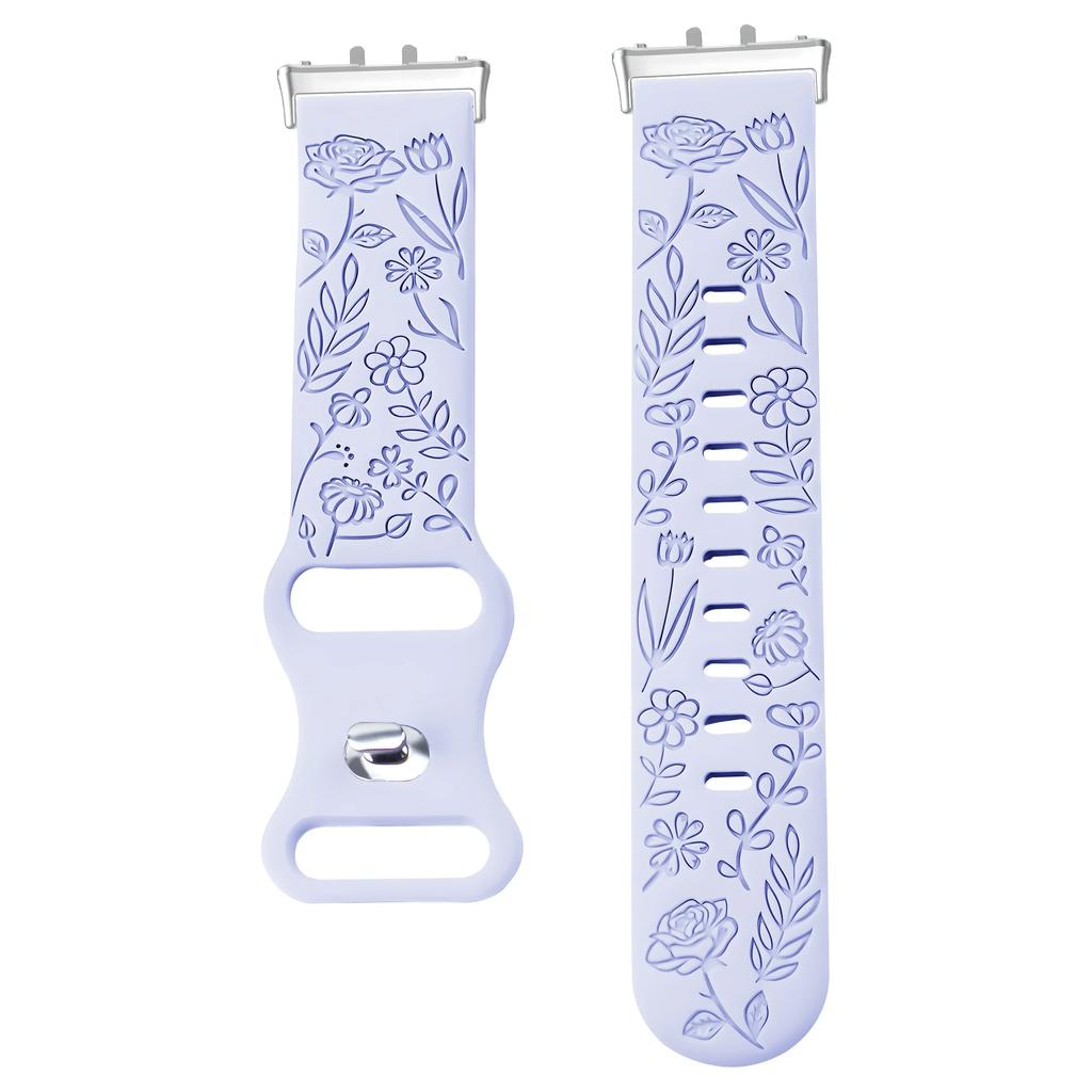 Prints Design Strap for Samsung Galaxy Fit 3 Watch Band Silicone Engraving Bracelet for Samsung Galaxy Fit3 Floral Wristband