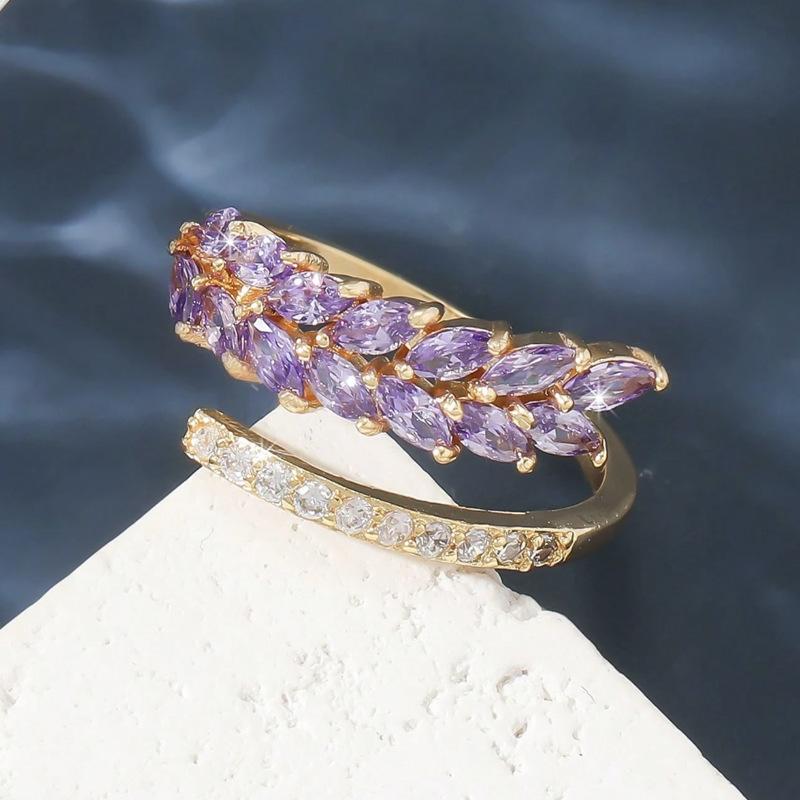 A niche high-end non fading wheat ear ring for women's fashion, simple and versatile rings