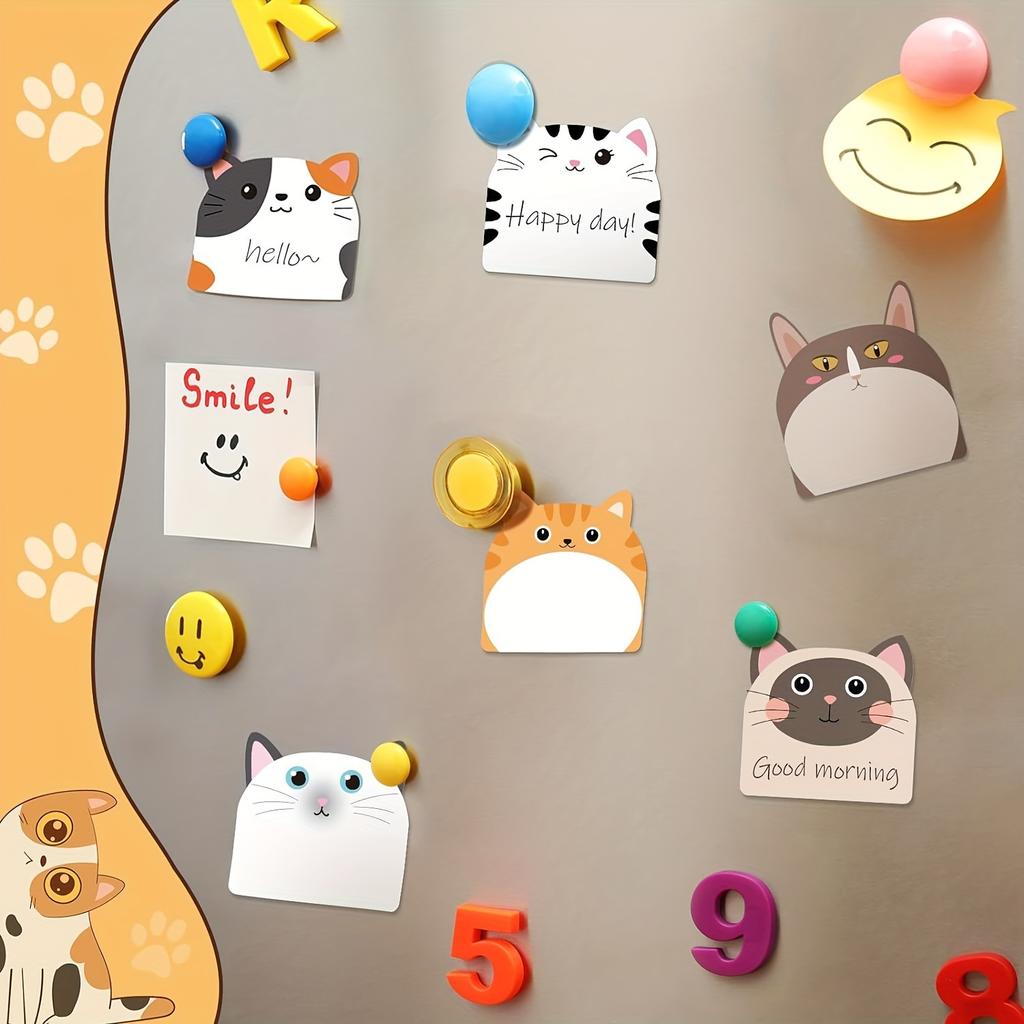 12pcs Cute Cat Sticky Notes, Creative Journal Convenience Stickers, Suitable For Notebook And All Kinds Of Note Taking Occasions