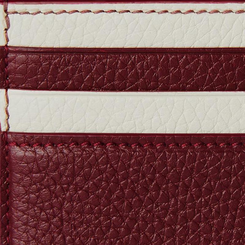 Gucci Logo Two-Tone Leather Card Holder Men accessories Red Ivory 817043-AAEGG-6247