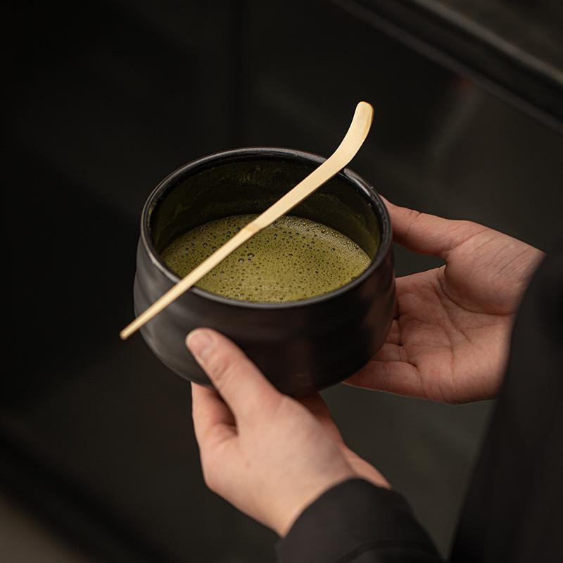 2PCS Japanese Matcha Tea Set Bamboo Tea Brush Ceramic Tea Bowl Composition Chinese Traditional Handmade Tea