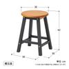 Takasho Mariewood Stool Noir, Natural Eucalyptus Wood, MWF, Flower Stand, Garden Chair, Garden Table, Durable Eucalyptus Wood, MWF-26CCG