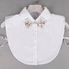 Ins Fake Collar Plaid Shirt Detachable Collars Solid Shirt Womens Dickie Collar White Girls Top Clothes Dickey Collar For Women