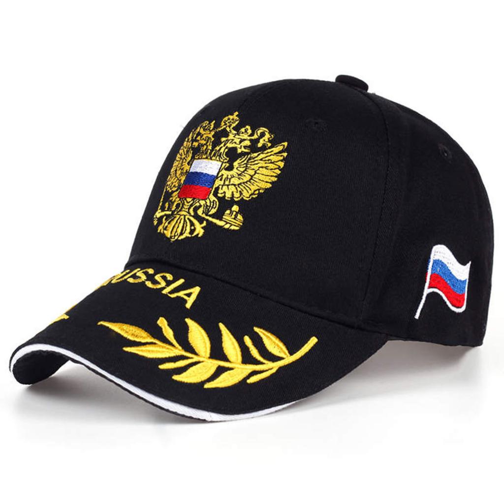 Embroidered Baseball Cap with National Crest and Flag Patch Adjustable Closure Durable Fabric Outdoor Sports Hat
