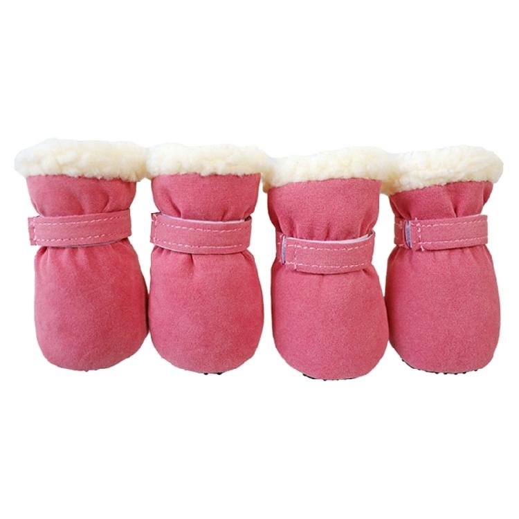 4pc Thick Warm Windproof Winter Pet Dog Shoes Anti-slip Snow Booties Footwear