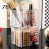 Professional Makeup Brush Holder Transparent Acrylic Organizer, Multi-Compartment Storage Bin, Modern Multi Compartment Organizer Style Cosmetic