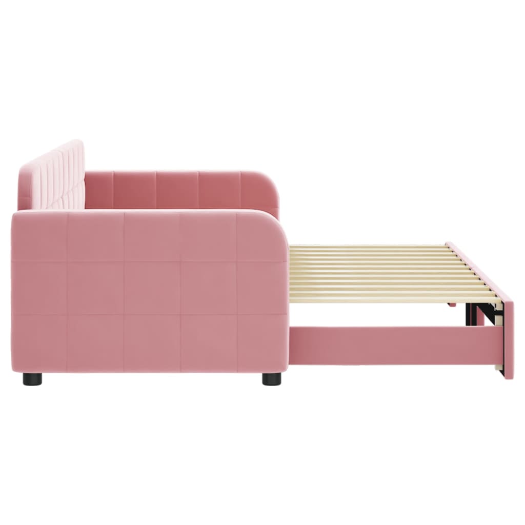 Pull Out Daybed Pink 80x200 Cm Velvet