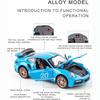 1:24 Scale 911 Turbos Metal Sports Car Alloy Model Car Diecast & Toy Car Simulation Sound and Light Collection Children's Gift