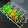 5Pcs/Set 6cm Fishing Artificial Lifelike Lure Wobbler Frog Shaped Fish Bait