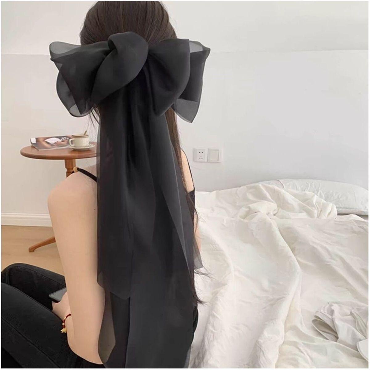 

1PC High-end Bow Hairpin, Super Fairy Size Ribbon, Sweet Princess Headgear Hair Accessories, Spring Clip, Ambient Hair Accessories
