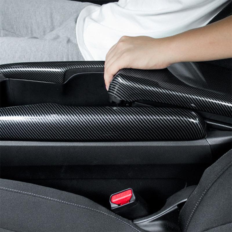 A42M-Armrest Box Protective Covers Carbon Fiber Car Central Armrest Decorative Modification For Honda Civic 10Th 2016 2017 2018