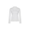 Two Way Fur Color Block KniT T shirT whiTe