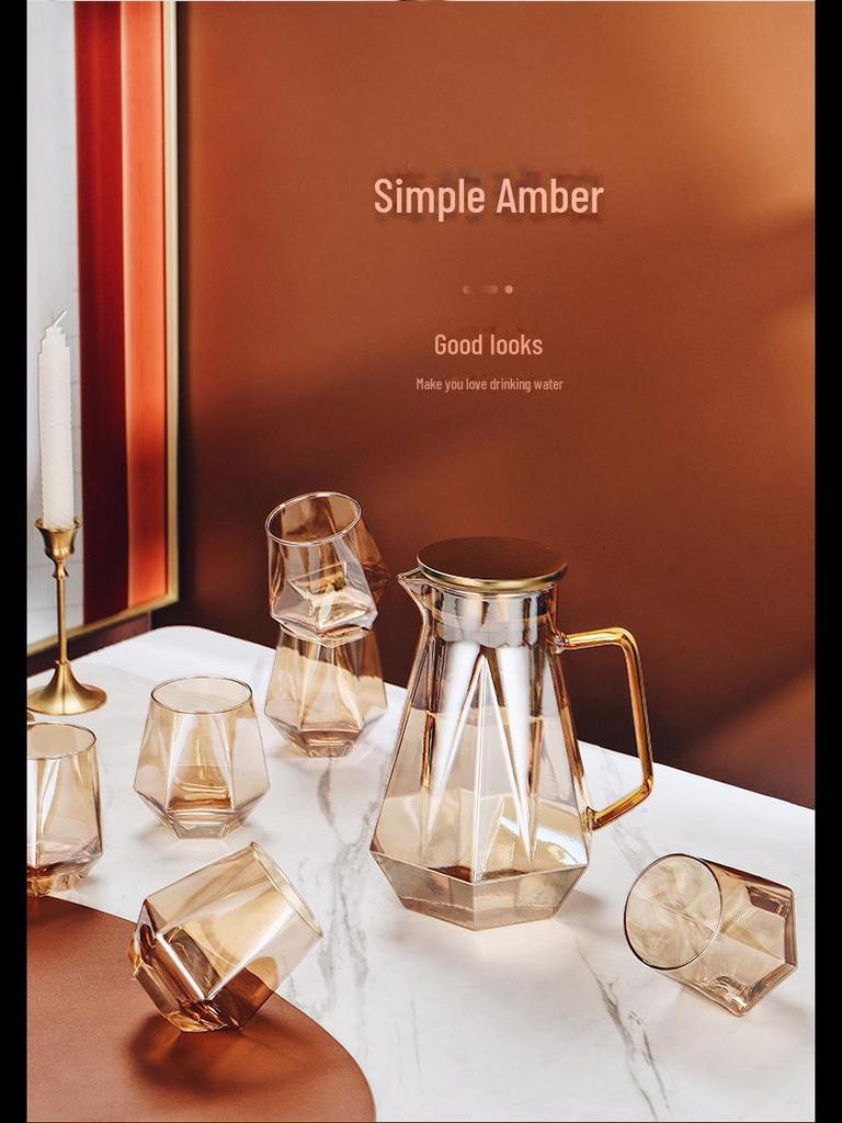 Set cadou cu apă din pahar: Fierbător, cești și ceașcă de ceai pentru casă și sufragerie